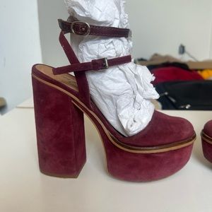 Free People Maroon Platform heels